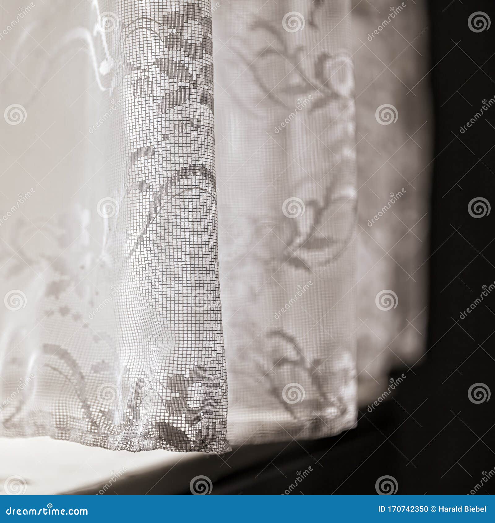 old curtains in an abandoned house